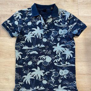 Scotch & Soda - All Over Palm Tropical Polo Shirt - Size S